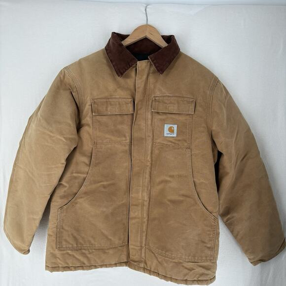Carhartt USA Union Made Quilt Lined Brown Chore Jacket Coat Mens 46 Reg Vintage - Picture 1 of 12